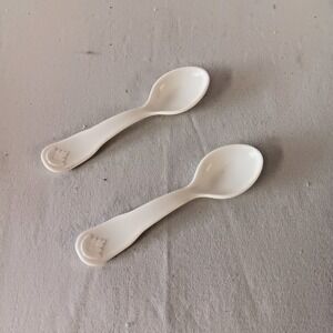 Fisher Price Toy Spoons Vintage White Plastic Doll Accessories Replacement 2pc